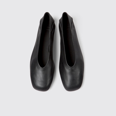 Overhead view of Casi Myra Black ballerinas for women