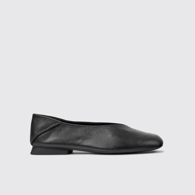 Side view of Casi Myra Black ballerinas for women