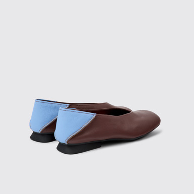 Back view of Casi Myra Burgundy and blue ballerina flats for women