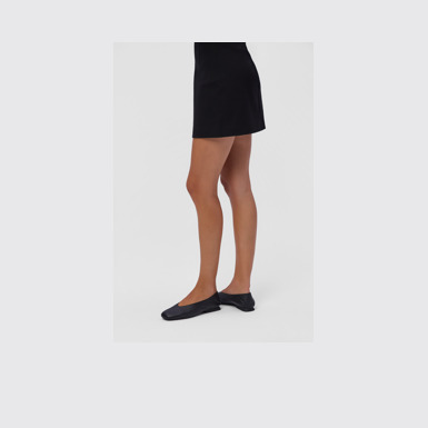 Casi Myra Black Leather Ballerinas for Women.