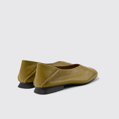 Back view of Casi Myra Green Leather Women's Moccasin.