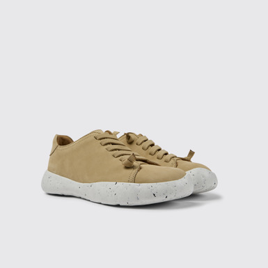Peu Stadium Sneaker in pelle nabuk beige da donna