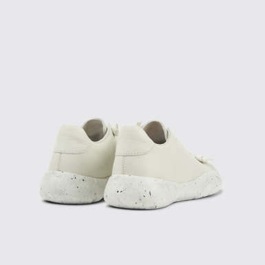 Back view of Peu Stadium White non-dyed leather sneakers for women