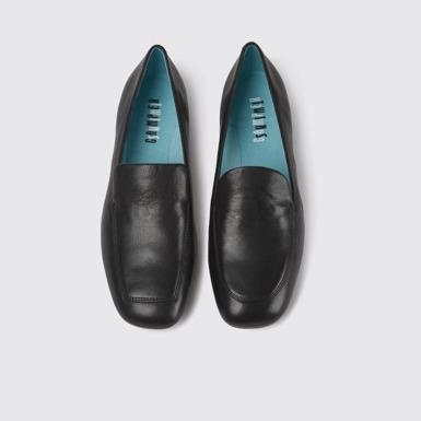 Overhead view of Twins Black leather shoes for women