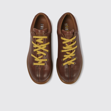 Overhead view of Twins Brown leather shoes for women