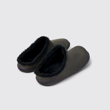 Back view of Peu Gray Nubuck Clogs for Women