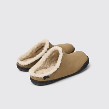 Back view of Peu Brown Nubuck Clogs for Women
