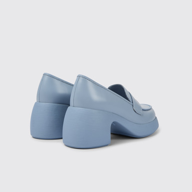 Back view of Thelma Light blue leather women's shoes