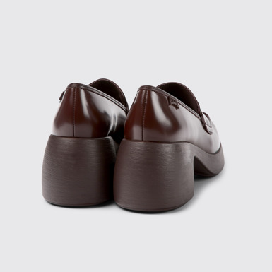 Back view of Thelma Burgundy leather shoes for women