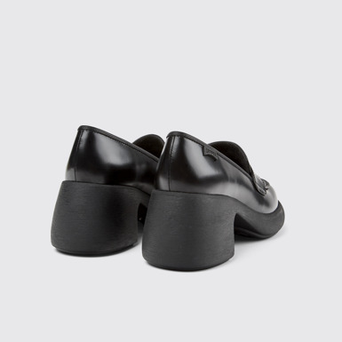 Back view of Thelma Black Leather Loafer for Women