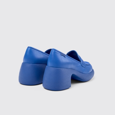 Back view of Thelma Blue Leather Loafer for Women