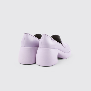 Back view of Thelma Purple Leather Loafer for Women