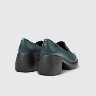 Back view of Thelma Green Leather Loafer for Women