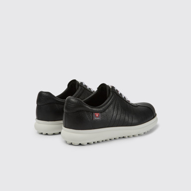 Back view of Pelotas Protect Black leather sneakers for women
