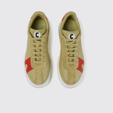 Overhead view of Runner K21 Beige suede and leather sneakers