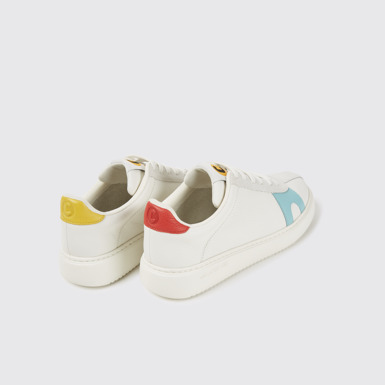 Twins Weißer Sneaker aus Leder und Veloursleder