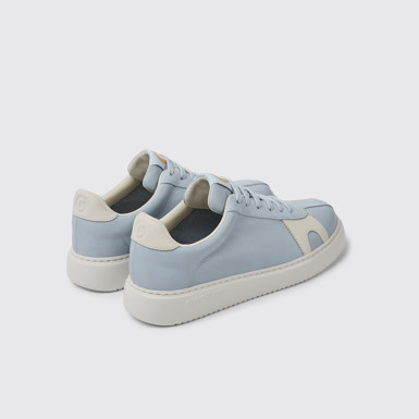 Back view of Runner K21 Light blue leather and suede women's sneakers