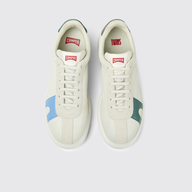 Twins Baskets en cuir non teint blanc pour femme