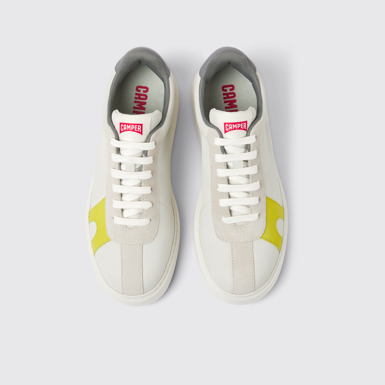 Runner K21 Weißer Damensneaker aus Leder und Nubuk