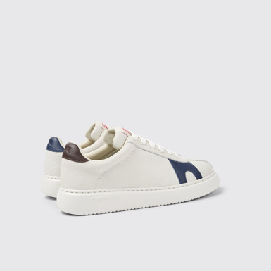 Back view of Twins White non-dyed leather sneakers for women