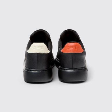 Back view of Twins Black Leather Sneaker for Women