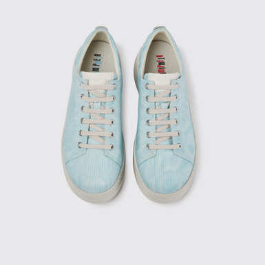 Overhead view of Twins Turquoise printed sneakers