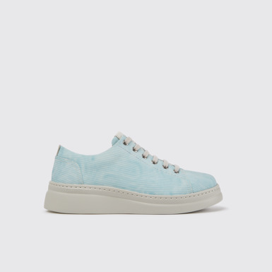 Side view of Twins Turquoise printed sneakers