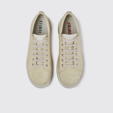Overhead view of Twins Beige printed sneakers