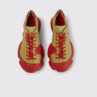 Overhead view of Karst Beige leather shoes for women
