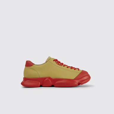 Side view of Karst Beige leather shoes for women
