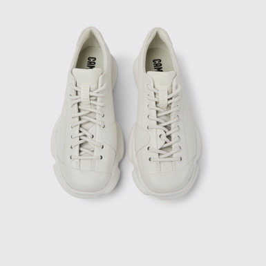 Overhead view of Karst White leather shoes for women