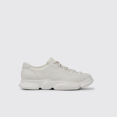 Side view of Karst White leather shoes for women