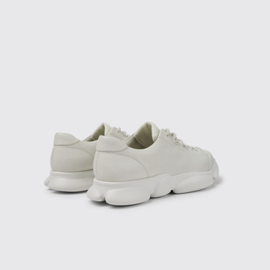 Back view of Karst White leather shoes for women