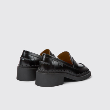 Back view of Taylor Black leather loafers for women