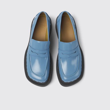 Taylor Mocassí de dona de pell de color blau