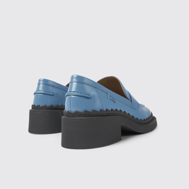 Taylor Mocassí de dona de pell de color blau