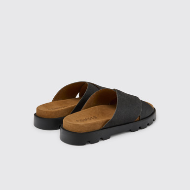 Back view of Brutus Sandal Black women's sandals