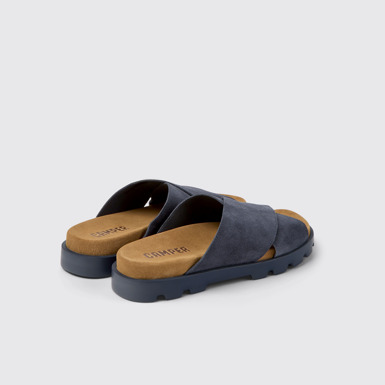 Back view of Brutus Sandal Navy blue nubuck sandals for women