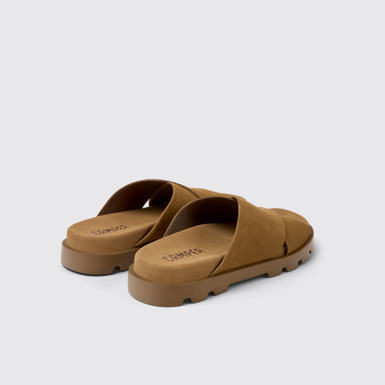 Back view of Brutus Sandal Brown nubuck sandals for women