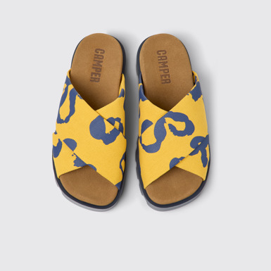 Brutus Sandal Sandalias naranjas y azules de algodón para mujer