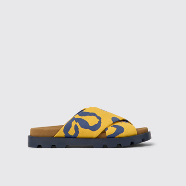 Brutus Sandal Sandalias naranjas y azules de algodón para mujer