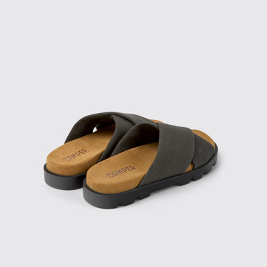Back view of Brutus Sandal Gray recycled cotton sandals for women