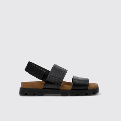Brutus Sandal Sandalias de piel negra para mujer.