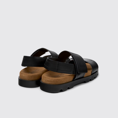 Back view of Brutus Sandal Black Leather Sandals for Women.