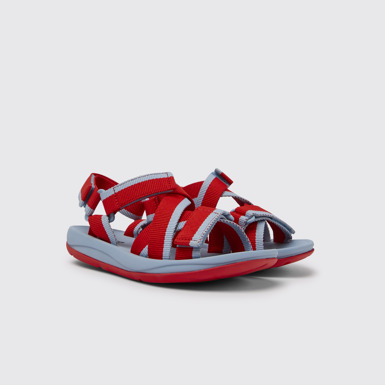 Front view of Match Red and blue recycled PET sandals for women