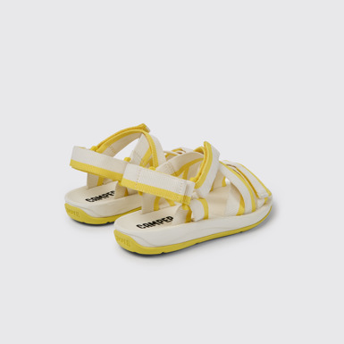 Back view of Match White and yellow recycled PET sandals for women
