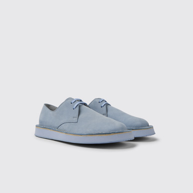 Front view of Brothers Polze Blue leather shoes for women