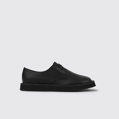 Side view of Brothers Polze Black leather shoes for women