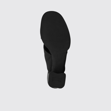 The sole of Katie Black recycled PET sandals for women