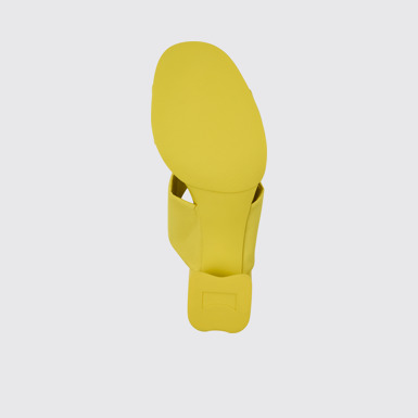 The sole of Katie Yellow recycled PET sandals for women